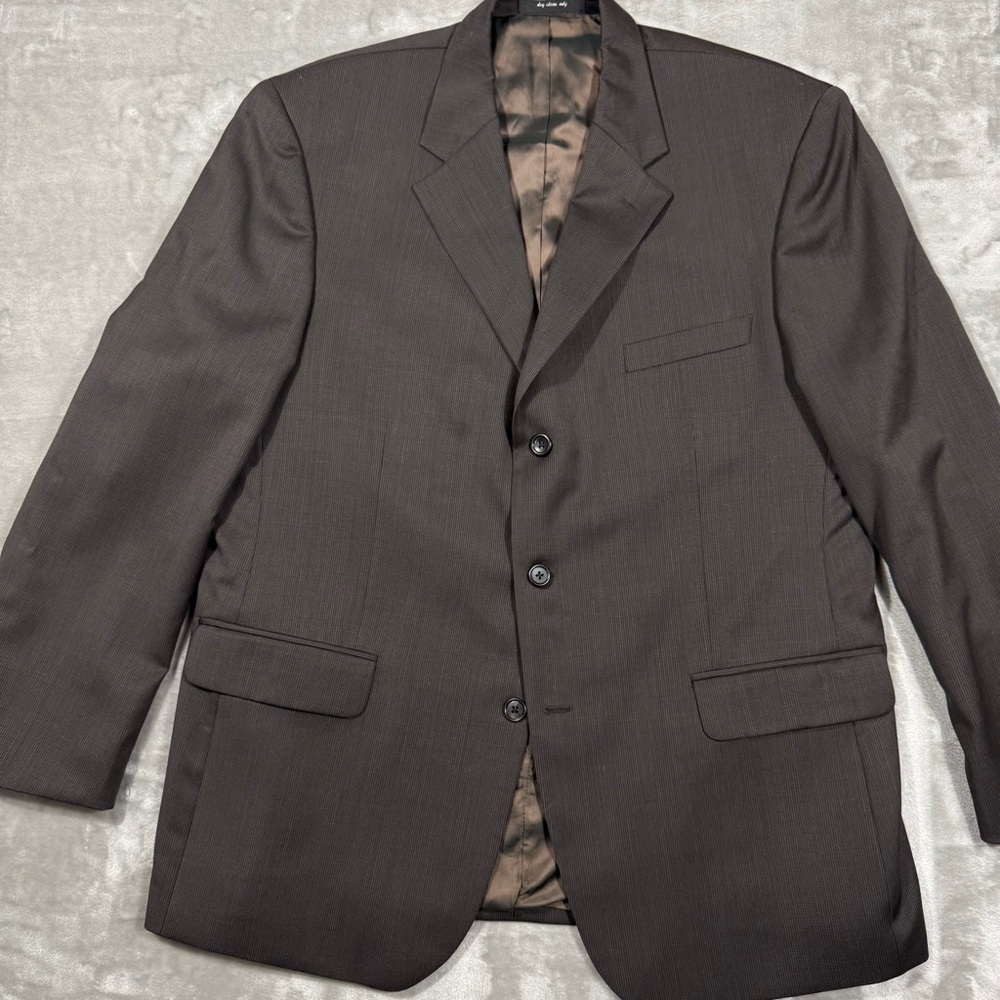 Andrew Fezza Blazer Mens 44R Worsted Wool 3 Button Micro Pattern Sport Jacket